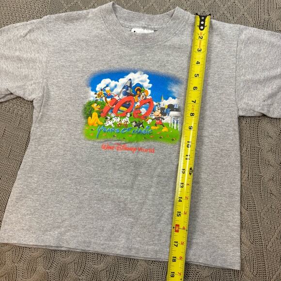 Disney 100 Years of Magic Gray Short Sleeve Tee with Vibrant Cartoon Print ~ S - Picture 2 of 8